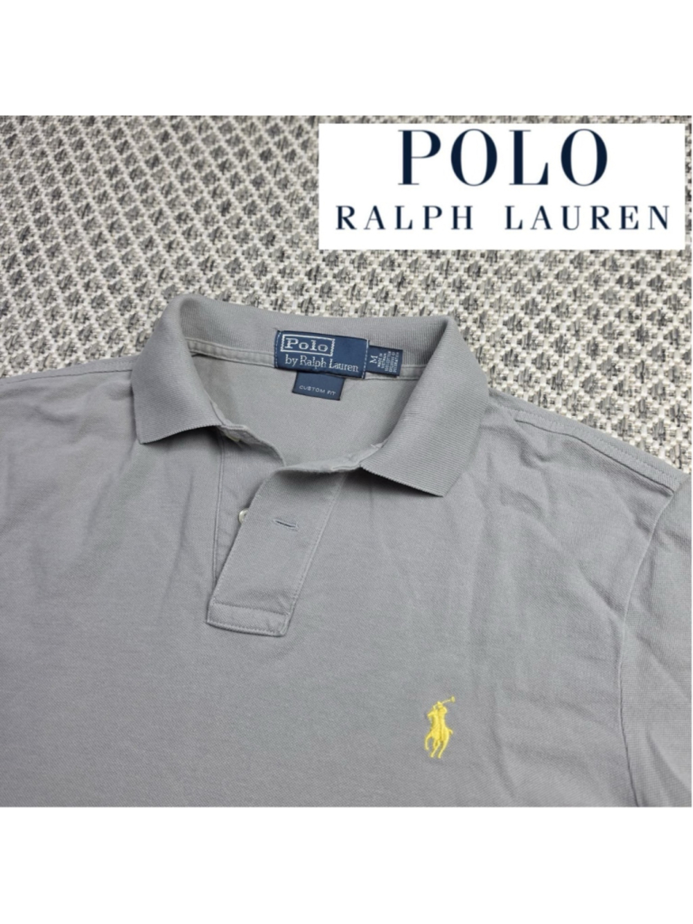 Polo Ralph Lauren Men’s M Gray Custom Fit Mesh Polo Shirt Yellow Pony Logo